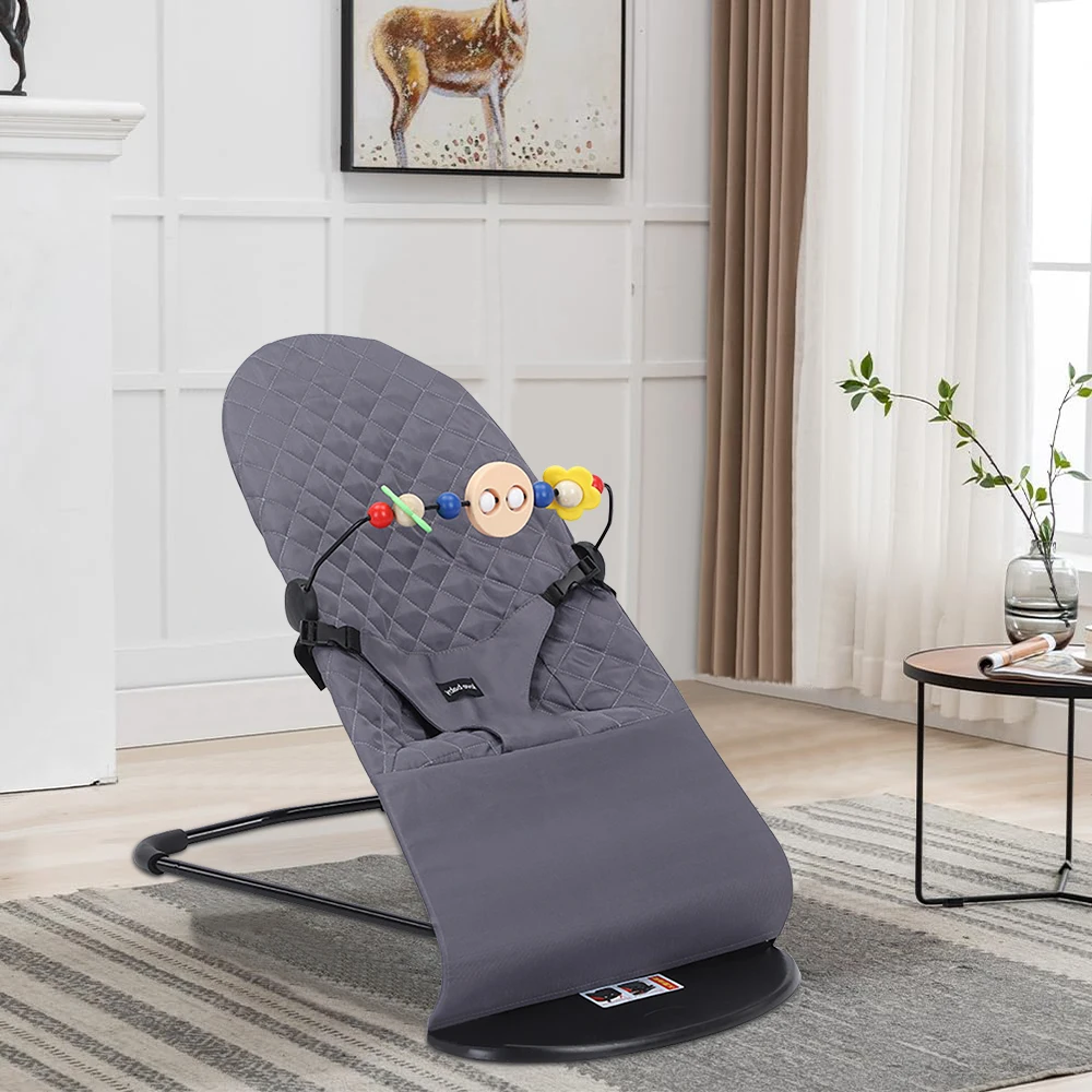 Chaise à bascule pliable bébé 3 positions de hauteur jouets intégrés confortable sécurisée portable pour bébés 01 an