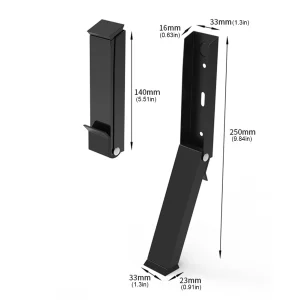 Support mural métal noir antidérapant antibruit arrêt porte sécurisé épuré moderne usage intérieur