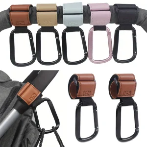 Crochets de poussette multifonctionnels en similicuir 4 coloris fixation élastique accessoires de voyage bébé pratique et sécurisé Crochets de poussette multifonctionnels en similicuir 4 coloris fixation élastique accessoires de voyage bébé pratique et sécurisé