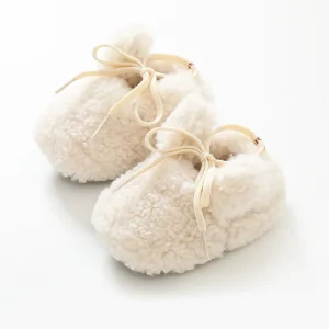 Chaussures d&rsquo;hiver bébé garçon fille chaussons moelleux doux premiers pas coordonnants chauds nouveauné nourrisson 13 ans beige crème