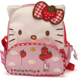 Sac à dos Hello Kitty Oxford tissu mignon design anime fille strawberry motif écolière cadeau