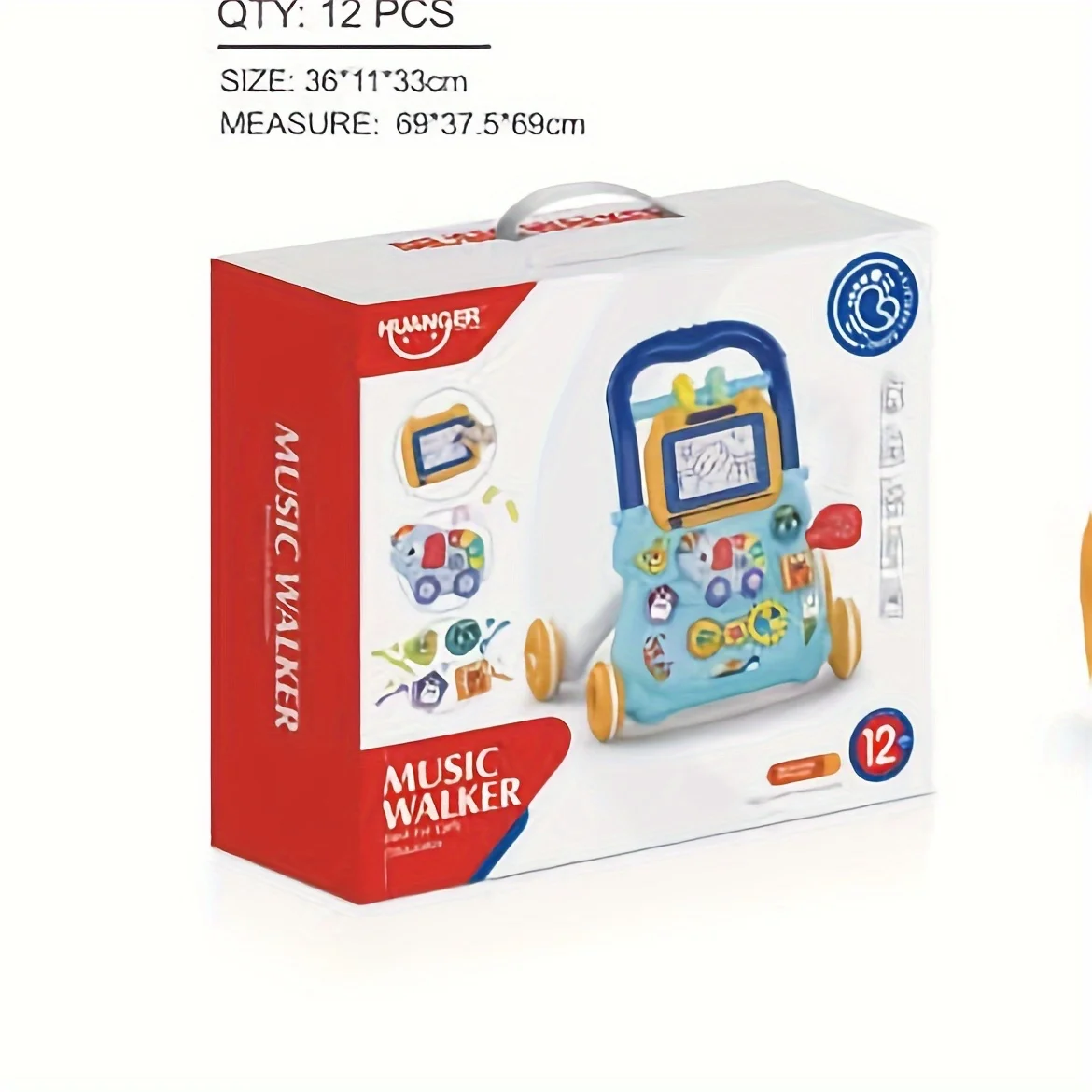 Trotteur éducatif pour bébé 012 mois chariot apprentissage roues en plastique activité musicale jouet éveil bébé cadeau naissance