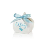 Boîte à cadeaux bébé Oh Baby! Décoration fête naissance baby shower boîte à bonbons thème bleu fille garçon portable personnalisable