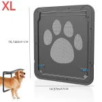 Porte pour animaux de compagnie en plein air chiens chats fenêtre porte maison entrez librement mode joli jardin nouvel écran verrouillable sûr facile à installer porte pour chien – XL