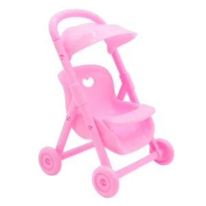 Mini Baby Stroller Doll Accessory Role Play Toy for Kids Imaginative Play Pink Heart Design Safe Durable Easy Handling Mini Baby Stroller Doll Accessory Role Play Toy for Kids Imaginative Play Pink Heart Design Safe Durable Easy Handling