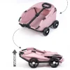 poussette pour animaux de compagnie pliable à 4 roues respirante 360 ° poignée rotative voyage chien landau poignée rétractable grande capacité chariot pour animaux de compagnie chats