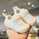 Chaussures de marche bébé garçon semelles souples antidérapant chaussures sport décontractées maille respirante bébé fille blanc