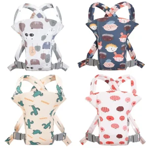 Portebébé multifonctionnel ergonomique en tissu respirant motifs ludiques dos ajustable bébé 012 mois portage sécurisé et confortable
