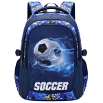Sac à dos école adolescents garçons design football sac à dos scolaire sportif bretelles rembourrées compartiments multiples couleurs vives