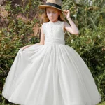 Robe de mariée en gaze pour enfants robe de bal élégante à fleurs haute qualité douce et confortable pour filles