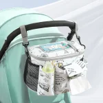 Organisateur de poussette multifonction en tissu Oxford compartiments multiples suspendu étanche sac à langer bébé