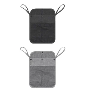 Organisateur mural multifonctionnel en maille 2 pièces sacs suspendus rangement outils bureau cuisine tissu synthétique gris foncé/gris clair design moderne minimaliste Organisateur mural multifonctionnel en maille 2 pièces sacs suspendus rangement outils bureau cuisine tissu synthétique gris foncé/gris clair design moderne minimaliste