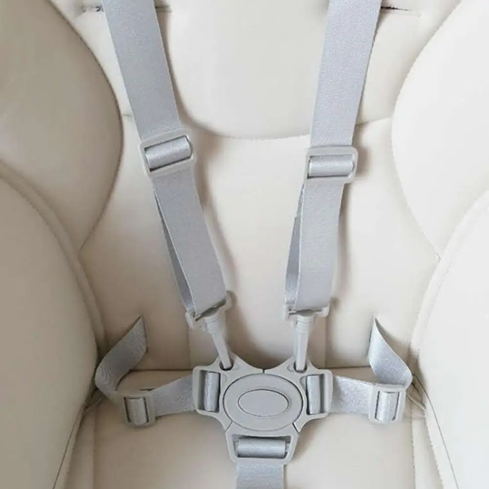 Ceinture de sécurité pour enfant harnais 5 points siège auto poussette design croix ajustable polyester moderne sécurisé 06 ans