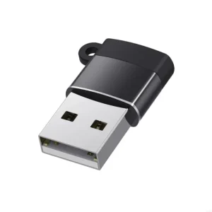 Adaptateur USB Type C vers USB standard noir design compact et portable pour tablettes smartphones et ordinateurs