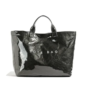 Sac à main tote bag noir moderne style minimaliste pour maman sac à langer accessoires poussette sac de grande capacité porté épaule usage quotidien