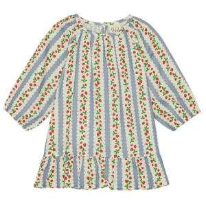 Robe princesse filles FLO floral rayures manches longues coton printemps automne style rétro confort bébé fille