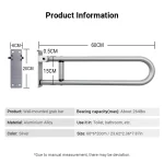 Main courante toilettes antichute salle bain barre appui sécurité aluminium rabattable fixation murale salle de bain antidérapante