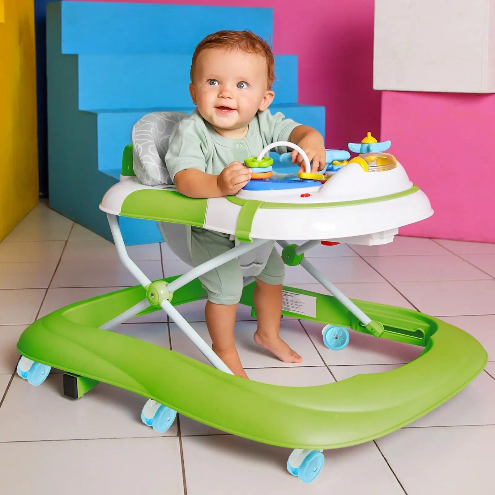 Roues pour poussette silencieuses 4 pièces roulettes pivotantes pour bébé tricycle marcheur extérieur et intérieur durabilité et confort