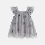Robe tutu en tulle pour bébé fille manches volantes 36 ans robe de soirée motifs papillons coton gris style élégant confortable occasion spéciale