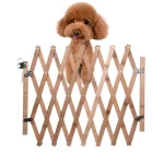 Clôture de sécurité extensible pour chiens porte coulissante rétractable en bois intérieur extensible moderne chiot bambou acier inoxydable design minimaliste