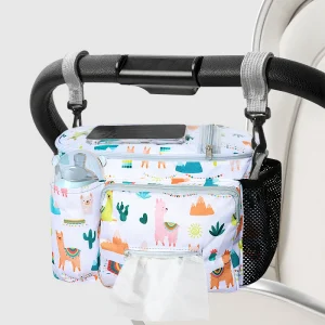Sac de poussette universel pour bébé grand sac à couches rangement de voyage Shopping sacs suspendus pour maman portebouteille de téléphone portegobelet accessoires de landau  Alpaca