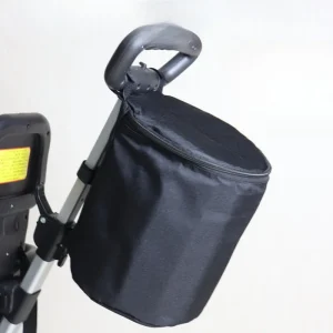 Sac à gobelets pour poussette sac de rangement universel portégobelet en tissu synthétique noir fixe facilement sur poussette usage pratique pour parents