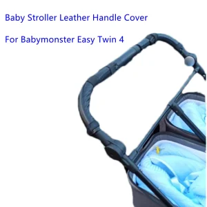 Couverture de poignée en cuir pour poussette Babymonster Easy Twin 4 housse de guidon en cuir synthétique protection élégante confort et durabilité pour les parents Couverture de poignée en cuir pour poussette Babymonster Easy Twin 4 housse de guidon en cuir synthétique protection élégante confort et durabilité pour les parents