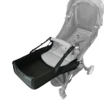 Reposepieds universel pour poussette plateau de rangement en tissu noir fixation facile avec sangles ajustables accessoire bébé pratique et sécuritaire
