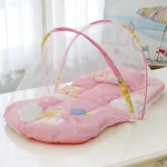 Lit de bébé moustiquaire portable pliable design moderne avec oreillers en coton doux et motifs étoiles pour enfants 01 ans