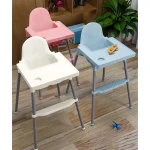 Chaise haute bébé design moderne reposepieds plastique siège antidérapant 4 coloris portable stable sécuritaire accessoires enfants bébés