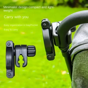 Portegobelet pliable pour poussette bébé support rotatif antidérapant design compact en plastique noir pratique pour bouteilles et tasses Portegobelet pliable pour poussette bébé support rotatif antidérapant design compact en plastique noir pratique pour bouteilles et tasses