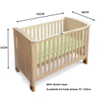 Bassinet coddo en bois clair lit berceau pour bébé filet maille respirant design moderne matelas vert incl. cordon élastique usage nocturne sécurité bébé style épuré