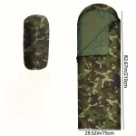 Sac de couchage camouflage vert adulte camping randonnée voyage hiver polyester isolant portable compact