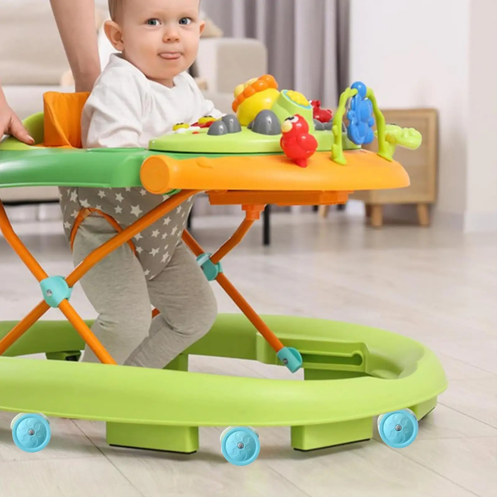 4 Roues de Poussette Silencieuses en Plastique Con conception Avancée pour bébés 12 Ans Usage Extérieur Facile à Ajuster