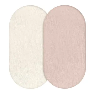 Matelas de berceau pour bébé 2 pièces matelas en fil de coton respirant housse amovible et lavable blanc et rose