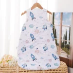 Sac de couchage bébé 100% polyester doux design espace fusées planètes 13 ans hiver pear shape confort sans capuchon