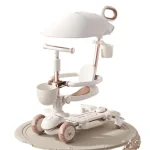 Trotteur bébé multifonctionnel ajustable toit paresoleil panier rangement design moderne 安全 pastel colors enfants 13 ans