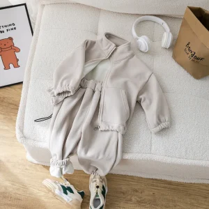 Enfant bébé vêtements hiver ensemble polaire sport décontracté 2 pièces manteau  pantalon 16 ans qualité premium