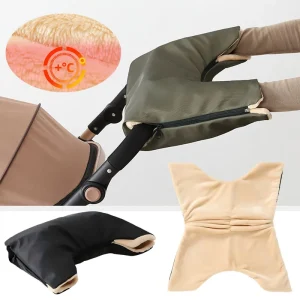 Gants pour poignées de poussette doublure polaire fermeture éclair détachable hiver universel bébé confort