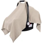 Housse de siège voiture bébé mousseline coton douce respirante protecteur soleil poussette car seat 02 ans 100% coton bio hypoallergénique lavable en machine écoresponsable