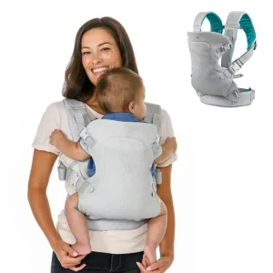 Portebébé multifonctionnel 4 en 1 kangourou ergonomique écharpe arrière face sur le devant sac à dos enveloppant pour nouveauné de 0 à 36 mois  Light Grey