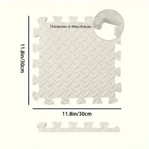 Tapis de jeu en mousse EVA puzzle pour bébé tapis antislip sportif éducatif maternelle chambre d&rsquo;enfant antichute jouets 30x30cm blanc