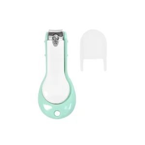 Coupeongles bébé ergonomique anticlippeur en plastique et métal vert menthe