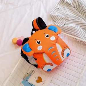 Sac à dos enfant éléphant design ludique pour école maternelle garçons filles sac à dos mini taille couleur orange vif Sac à dos enfant éléphant design ludique pour école maternelle garçons filles sac à dos mini taille couleur orange vif
