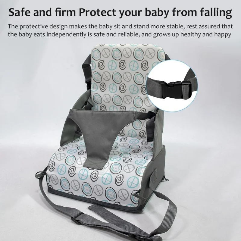 Siège rehausseur bébé 6 mois3 ans coussin repas sécurisé tissu rembourré 6 coloris design moderne harnais intégré facile à transporter