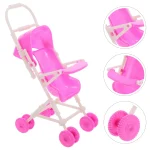 Poussette pour poupée bébé jouet réaliste en plastique accessoire maison scène détaillée jouet éveil enfant 36 ans style moderne rose vif