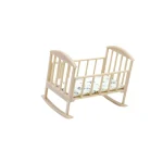 Berceau miniature pour poupée lit bébé 1/12 scale design classique matelas floral accessoire de maison de poupée jouet éducatif style vintage