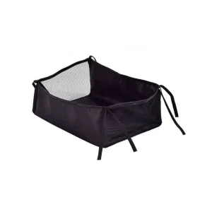 Panier inférieur poussette bébé rangement portable tissu respirant design moderne noir non toxique durable facile à entretenir