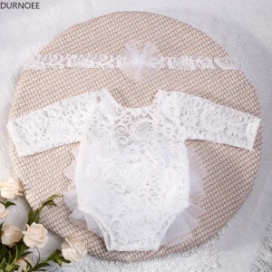 Robe Tutu Dentelle Bébé Fille Tenue Photographie NouveauNé Accessoire Mode Bébé Cadeau Naissance Élégant Taille Unique 01 Mois