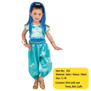 Costume de Princesse pour Enfant Déguisement Oriental Fille Halloween Fête Accessoires dorés Matériaux Brillants Confort Style Magique